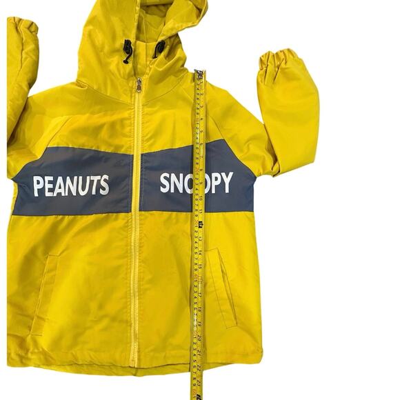 VTG Peanuts Worldwide Snoopy Yellow Boys Size 12 Large Hooded Raincoat Jacket - Picture 12 of 16